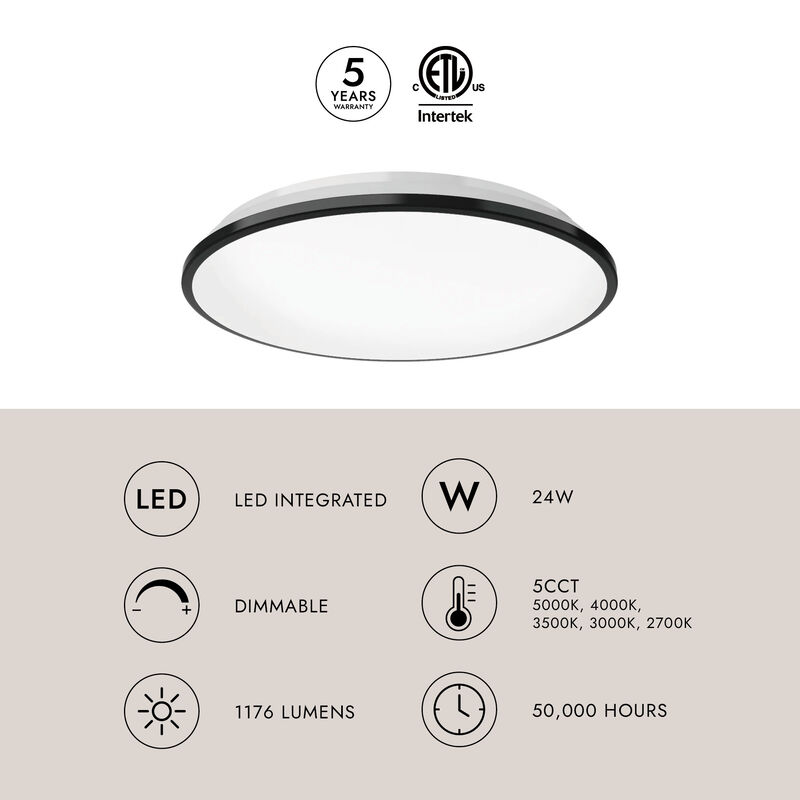 Brook 13 in LED Flush Mount image number 7