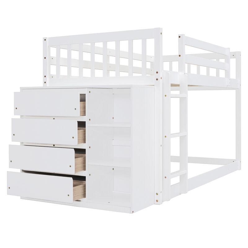 Merax Modern Bunk Bed with 4 Drawers