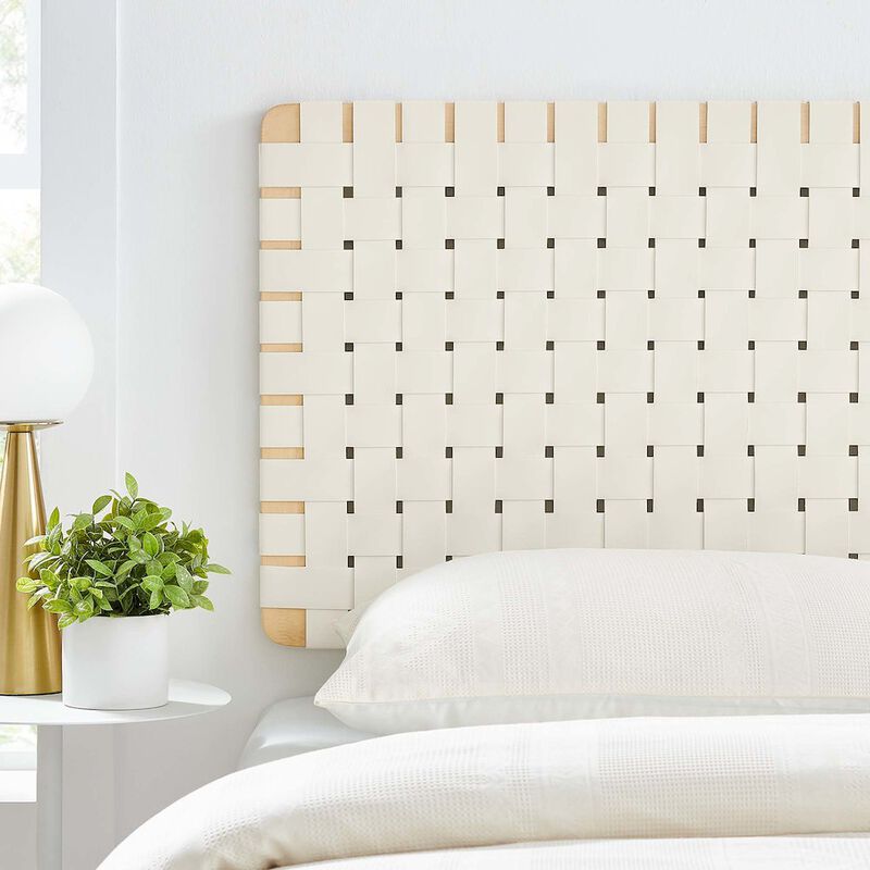 Sparta Weave Wall-Mount Vegan Leather Twin Headboard image number 7