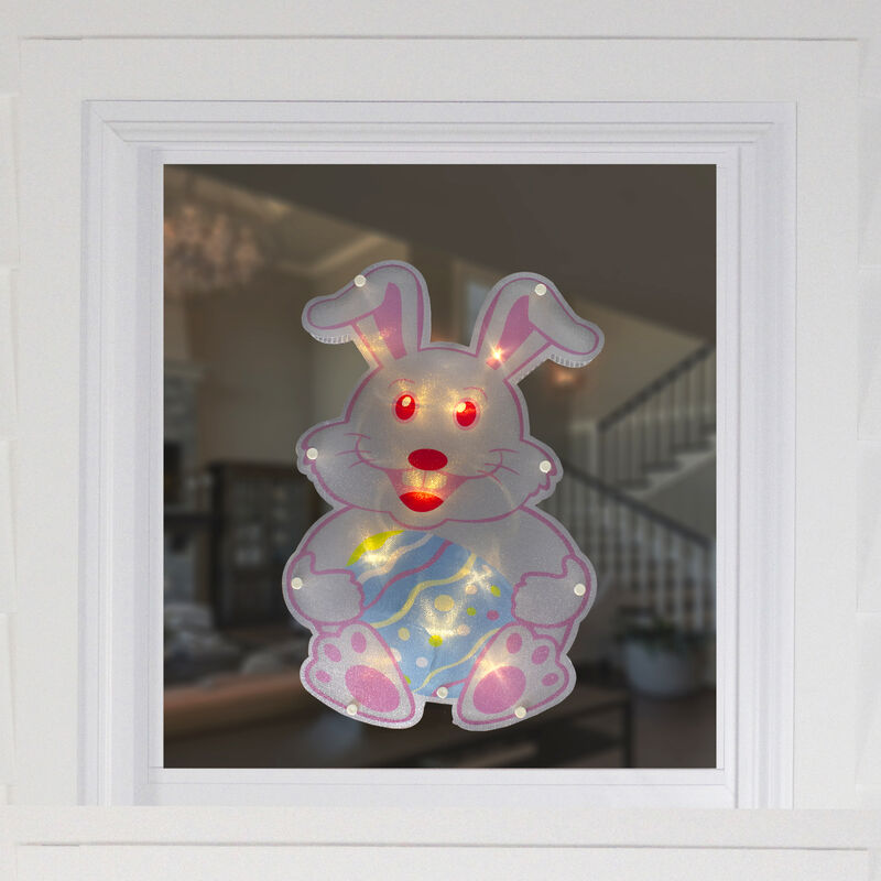 14" Battery Operated LED Lighted Easter Bunny Window Silhouette