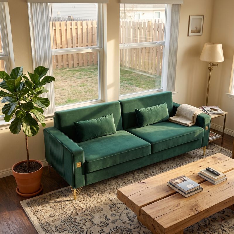 Stapak Velvet Sofa image number 3
