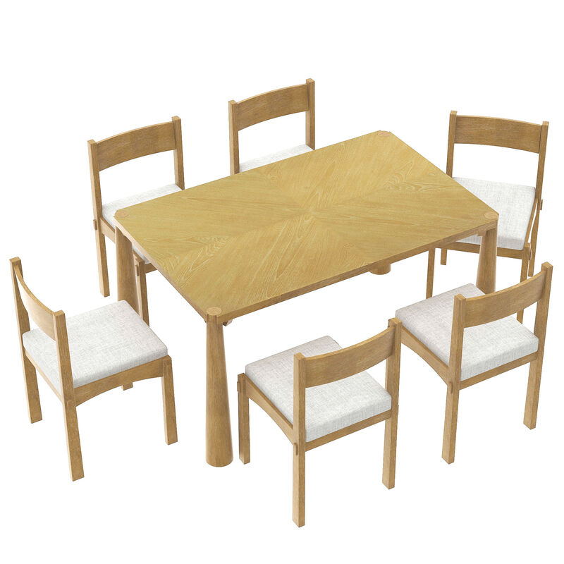 Merax 7-Piece Retro Dining Table Set for 6