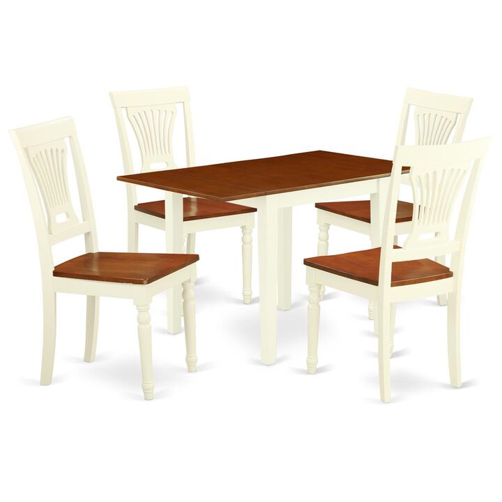East West Furniture Dining Room Set Buttermilk & Cherry
