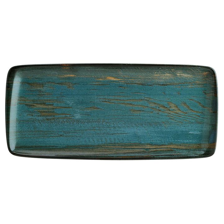 Madera 13.5" x 6" x h:0.75" Rectangular Decorated Porcelain Platter
