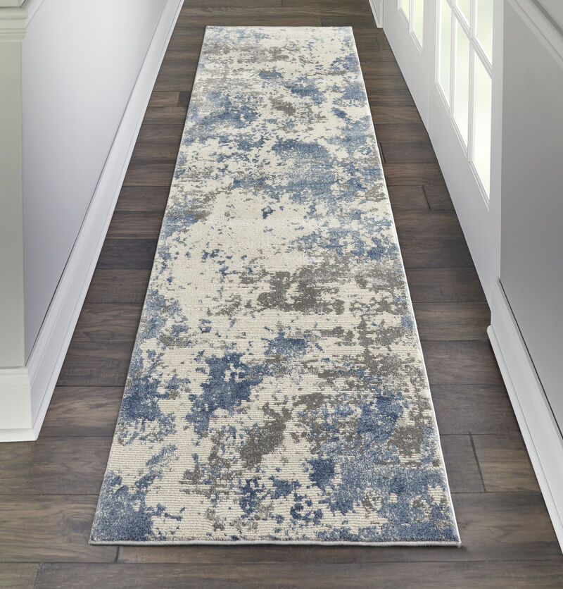 Rustic Textures RUS08 Gray/Blue 2'2" x 7'6" Rug image number 6