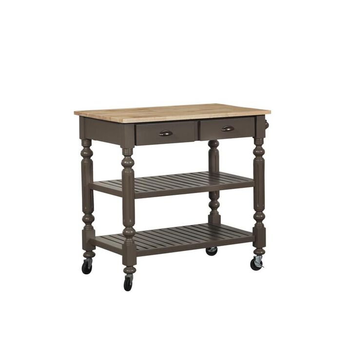 I Home Furnishings Payson Taupe Kitchen Cart