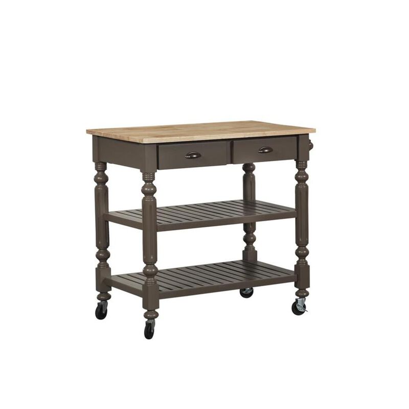 I Home Furnishings Payson Taupe Kitchen Cart