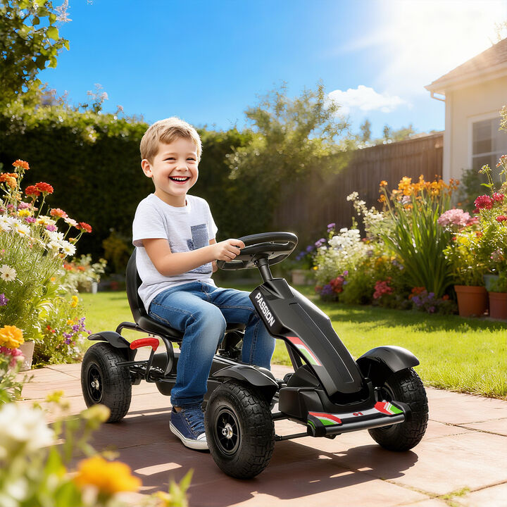 BreeBe Kids Ride On Pedal Go Kart with Sharp Steering