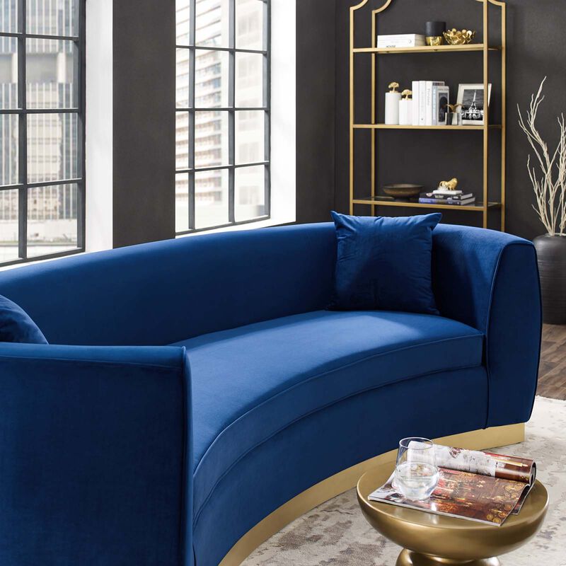 Resolute Curved Performance Velvet Sofa image number 5