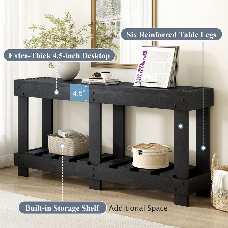 Merax Vintage Solid Cedar Wood Entryway Table