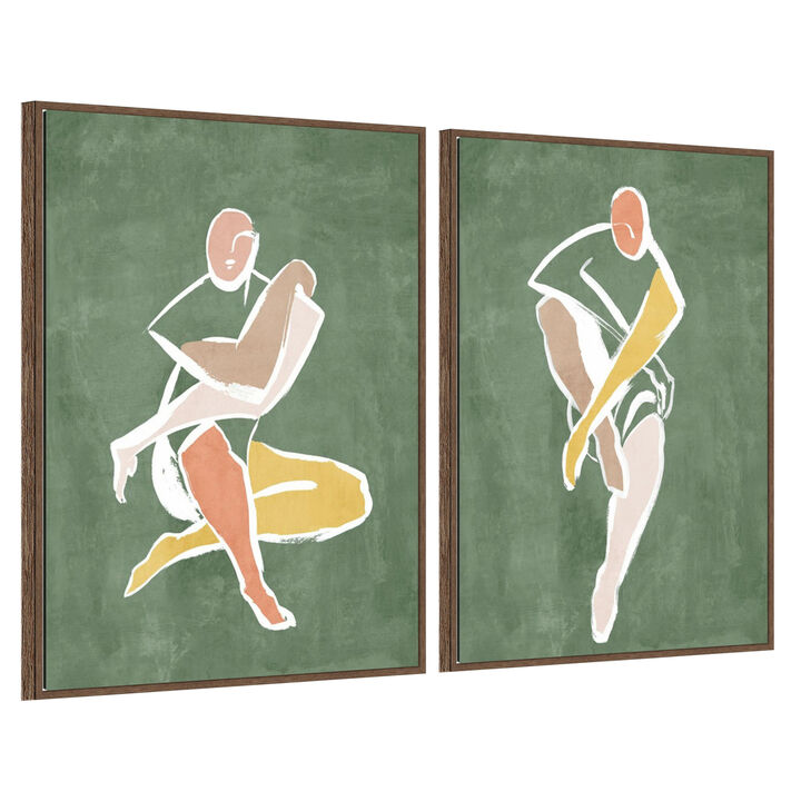 Seated Figure on Green 2 Piece