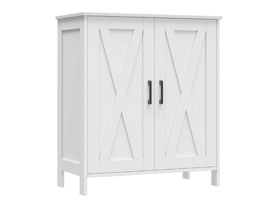 Entryway Wood Shoe Storage Cabinet 5 Tier Adjustable Shelves Closet White