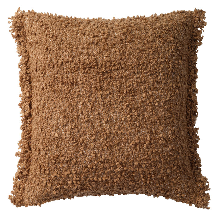 Angora Almondine Plush 26"X26" Pillow Cover