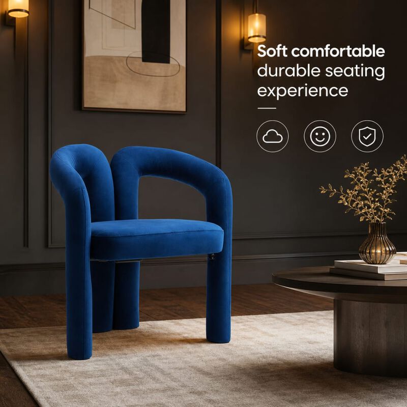 GOODSILO Contemporary Upholstered Barrel Accent Dining Armchairs, Seating for Living Room, Kitchen, Dining Spaces, Set of 2 image number 4