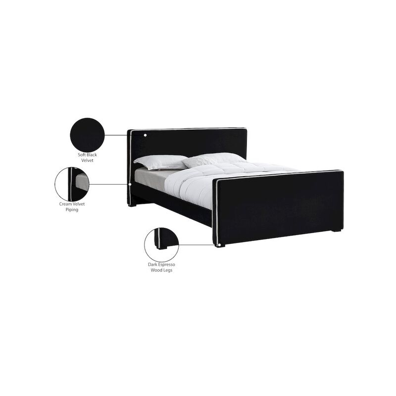 Meridian Furniture Dillard Black Velvet King Bed