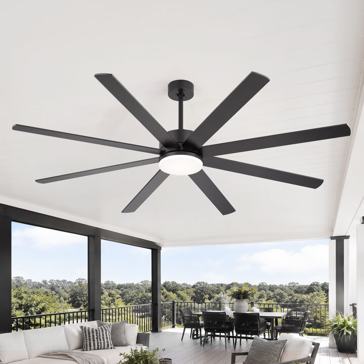 Breezary 72 In LED Ceiling Fan with Light, 3 CCT Color, DC Motor,8 Aluminum Blade, 6 Speed Remote