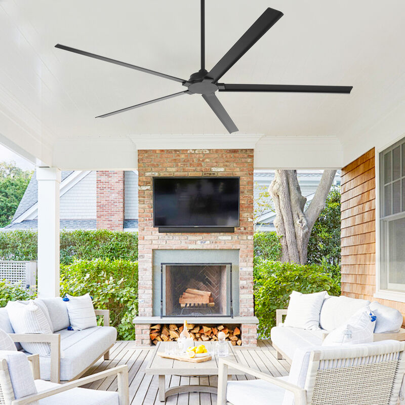 72 in. Matte Black Aluminum Ceiling Fan with Remote without Light