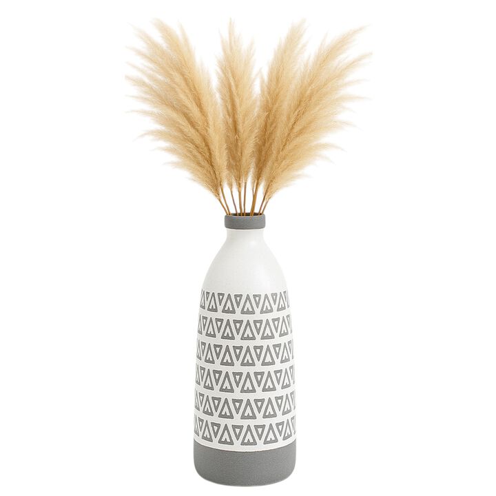 Cer, 18"h Aztec Vase, Gray