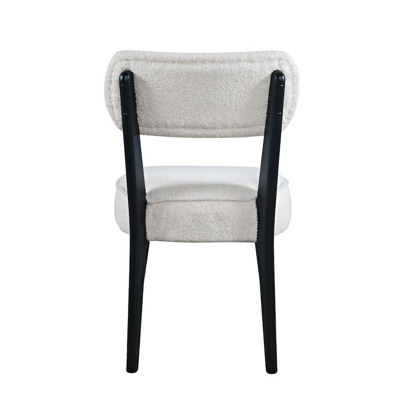 Jofran Wes Mid-Century Modern Boucle Upholstery Dining Chair (Set of 2)
