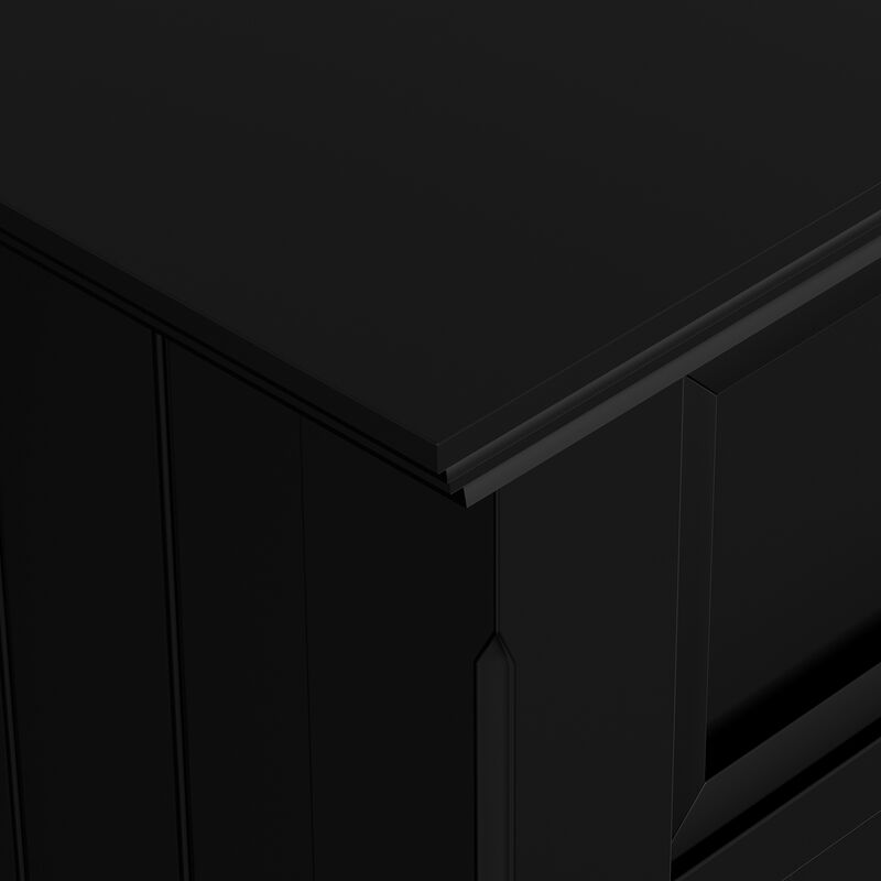 Acadian SOLID WOOD 36 inch Wide Transitional Entryway Hallway Storage Cabinet in Black