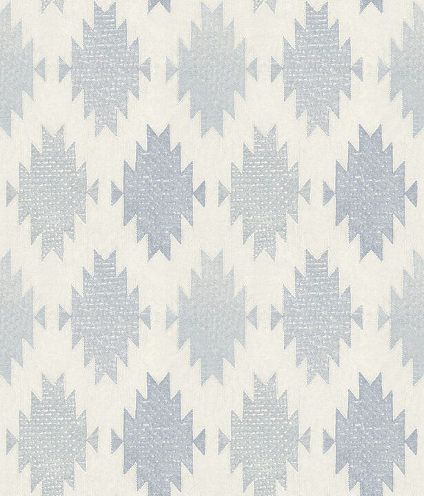 Stitched Heirloom Indigo Wallpaper