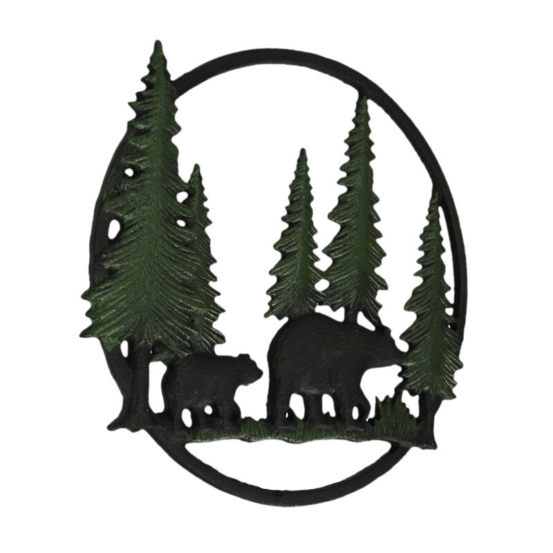 Black Bears in Forest Wall Hanging - 12" - Cabin Decor image number 5