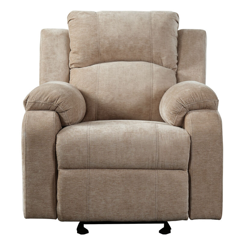 Manual Adjustable Recliner Chair, Chenille Upholstered Recliner with Adjustable Backrest, Indoor Lounge Armchair image number 0
