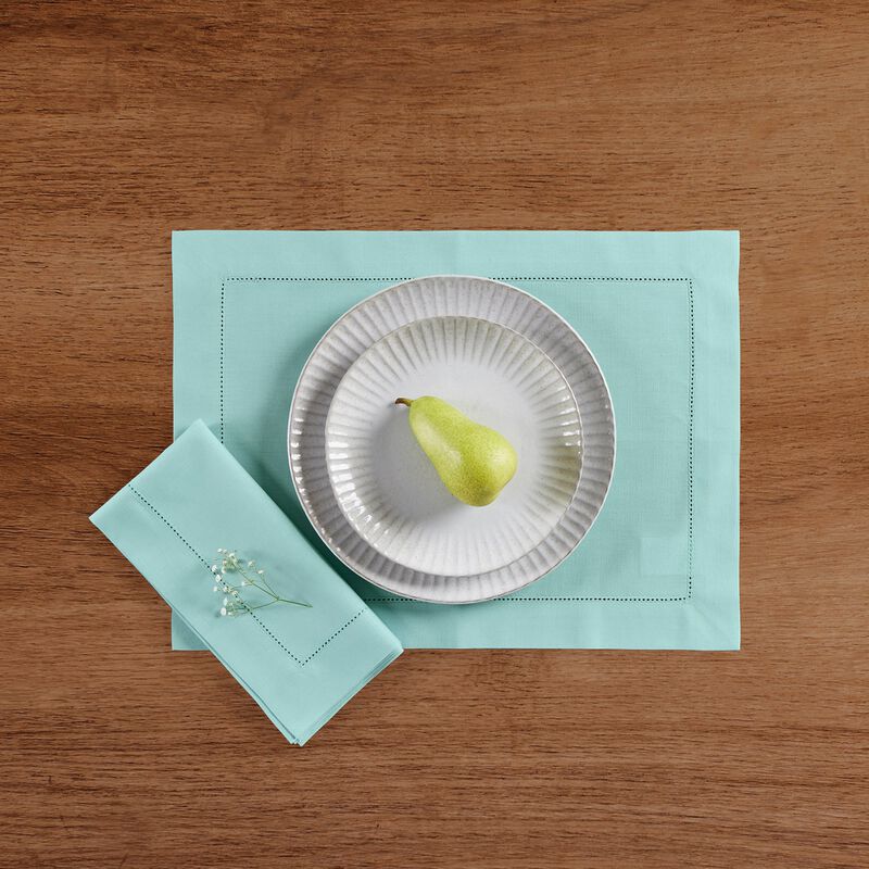 Solino Home Cotton Linen Hemstitch Dinner Napkins &ndash; Set of 6, 20 x 20 in, Machine Washable, Holiday and Everyday Dining