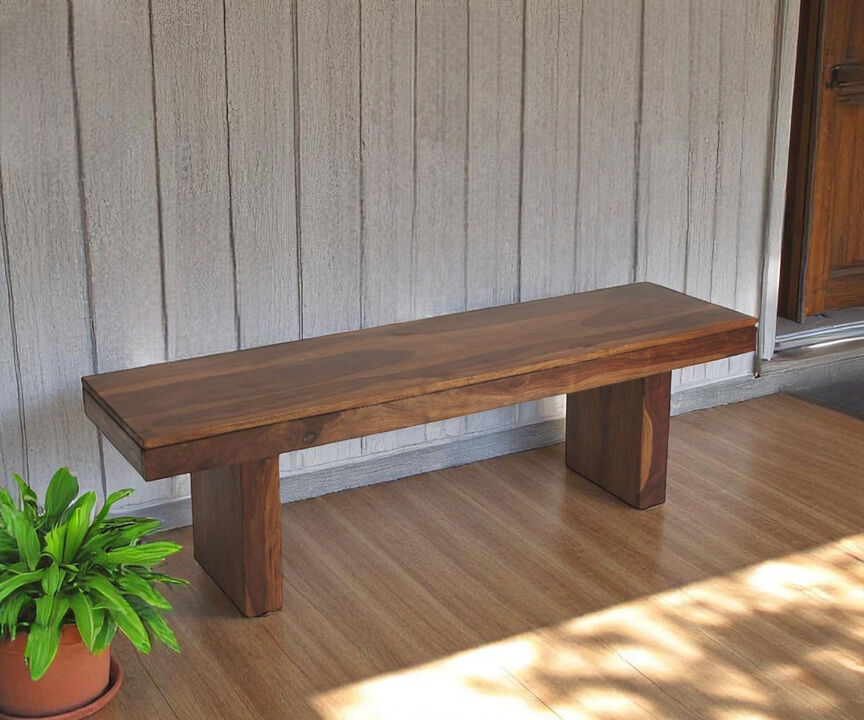 Modern Chunky Solid Wood Bench for Living Room, Entryway, or Dining