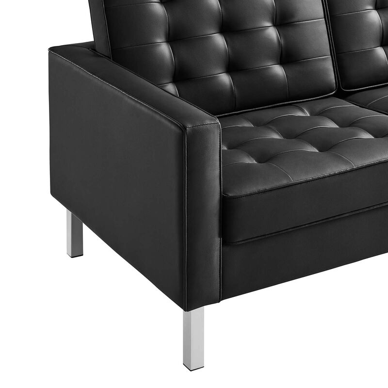 Loft Tufted Vegan Leather Sofa image number 5