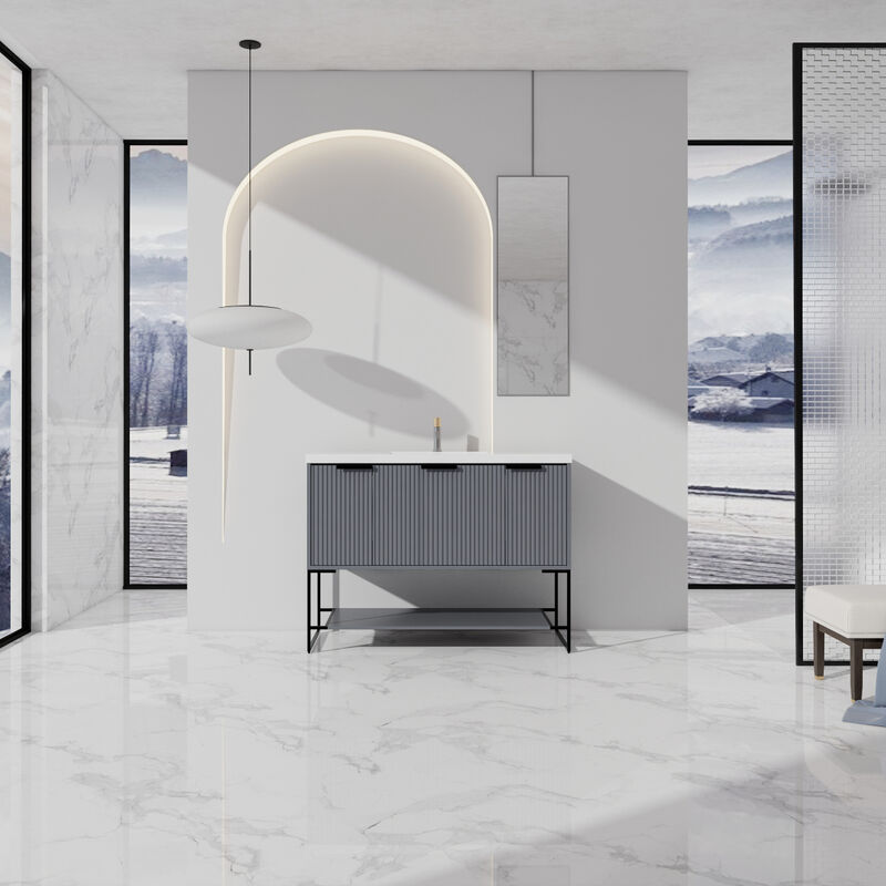 48 Inch Freestanding Bathroom Vanity With Resin Basin,48x18-BVA01148RG