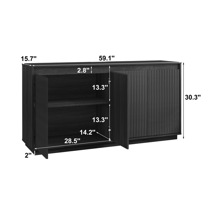 Sedzan Modern Freestanding Sideboard Cabinet image number 8
