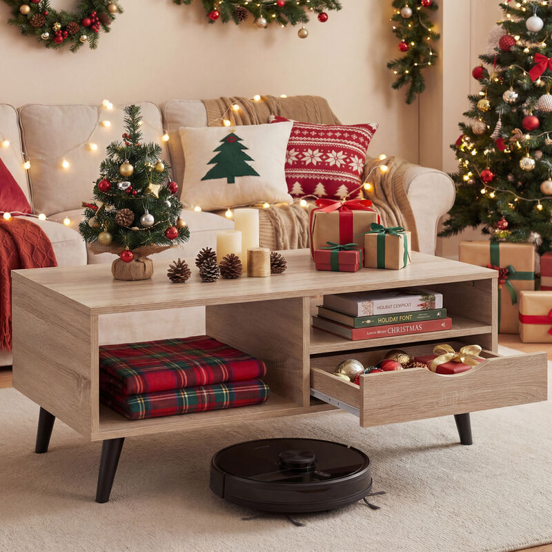 Living Room Coffee Table with Storage Space and Rectangle Design image number 7