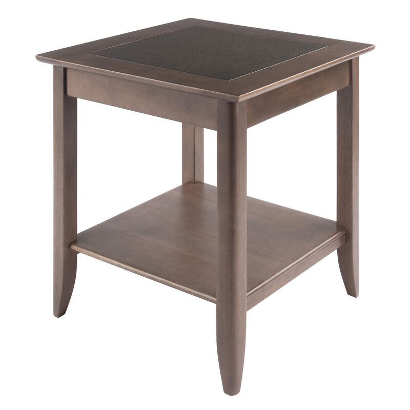 Winsome Wood Santino End Table, 22.64, Oyster Gray
