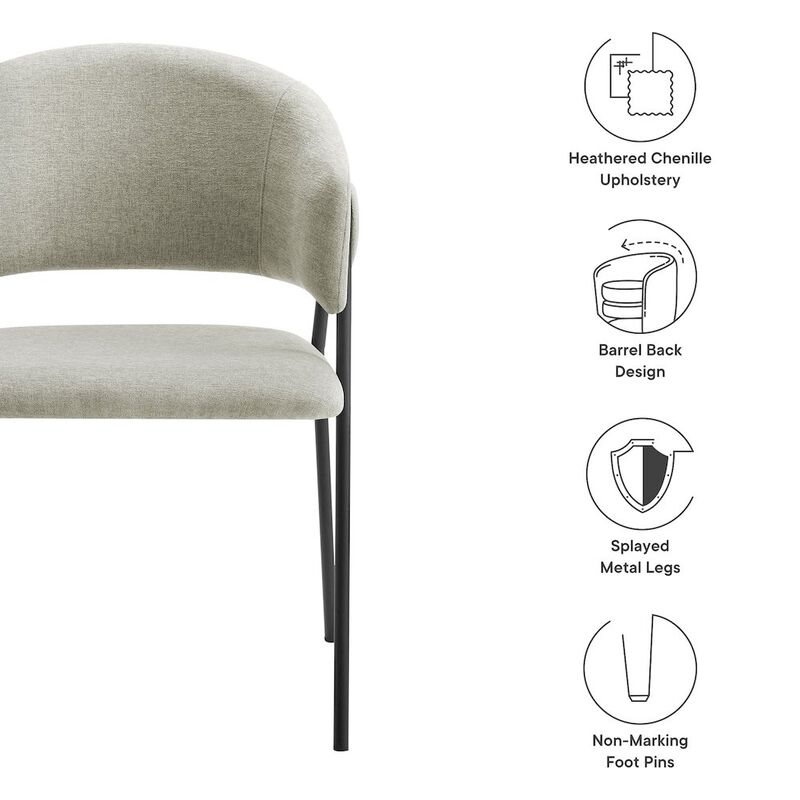 Nella Upholstered Heathered Chenille Dining Chairs Set of 2 image number 2