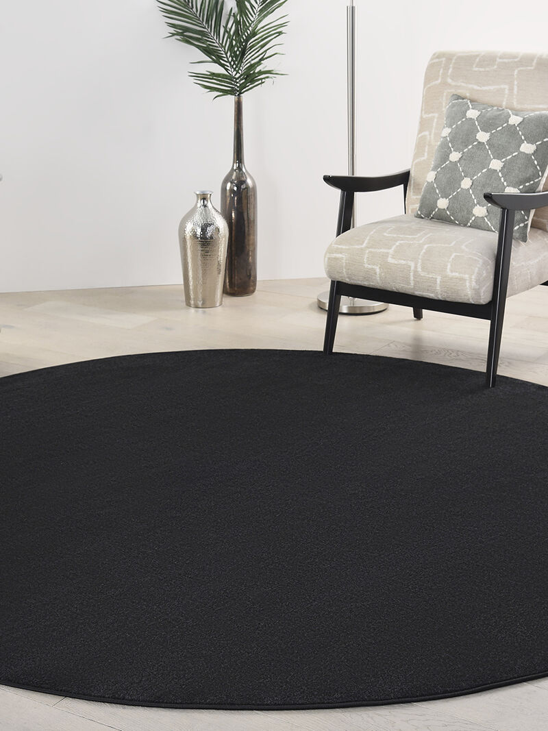 Nourison Essentials NRE01 Black 8' x Round Rug image number 7