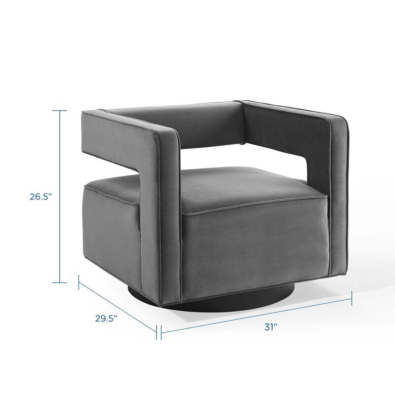 Booth Performance Velvet  Performance Velvet Swivel Armchair image number 2