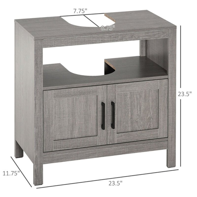 Compact Sink Cabinet for Bathroom with Shelves and Hidden Storage