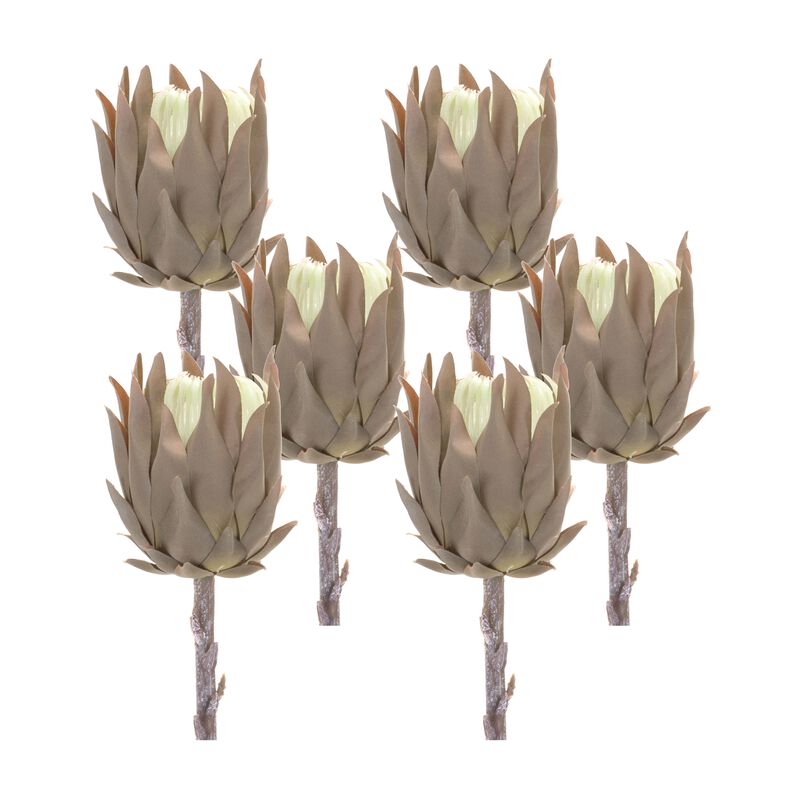 Set of 6 Stunning Exotic Protea Stems Bold Artificial Blooms for Unique Floral Arrangements