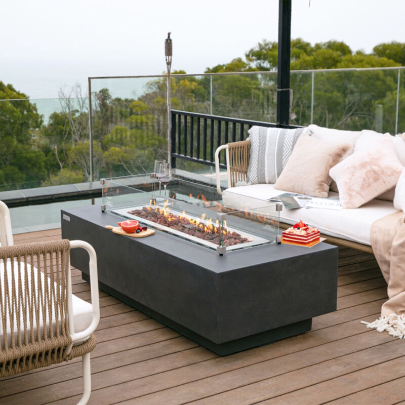Elementi Granville Concrete Outdoor Patio Fire Pit Table image number 5
