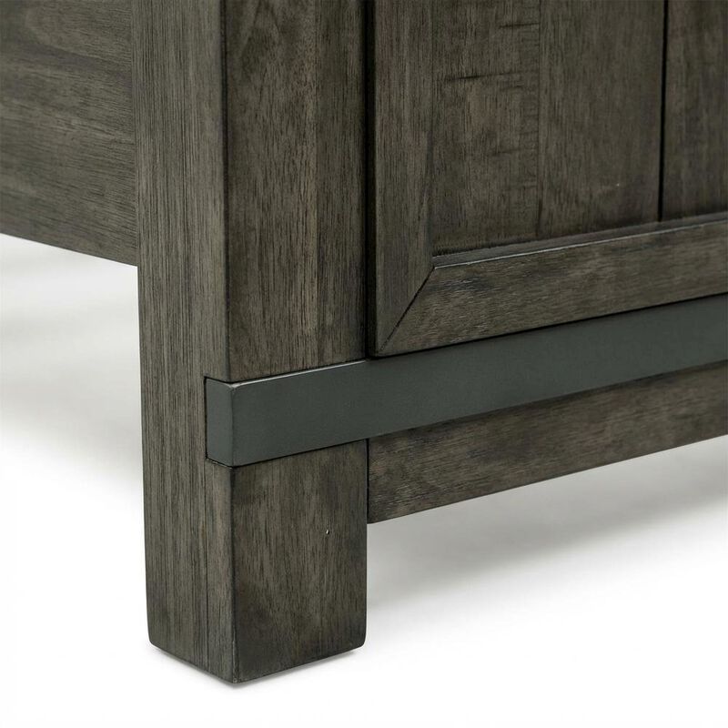 Rock Beaten Brown Panel Headboard with Saw Cuts Rustic Solid Wood Design image number 4