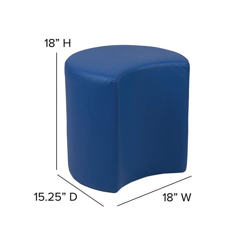 Flash Furniture Nicholas Soft Seating Flexible Moon for Classrooms and Common Spaces - 18" Seat Height (Blue)