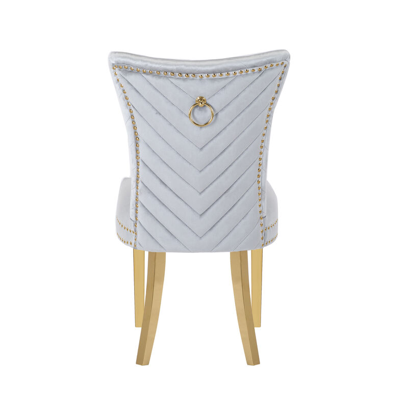 Eva 2 Piece Dining Chairs Finished with Velvet Fabric