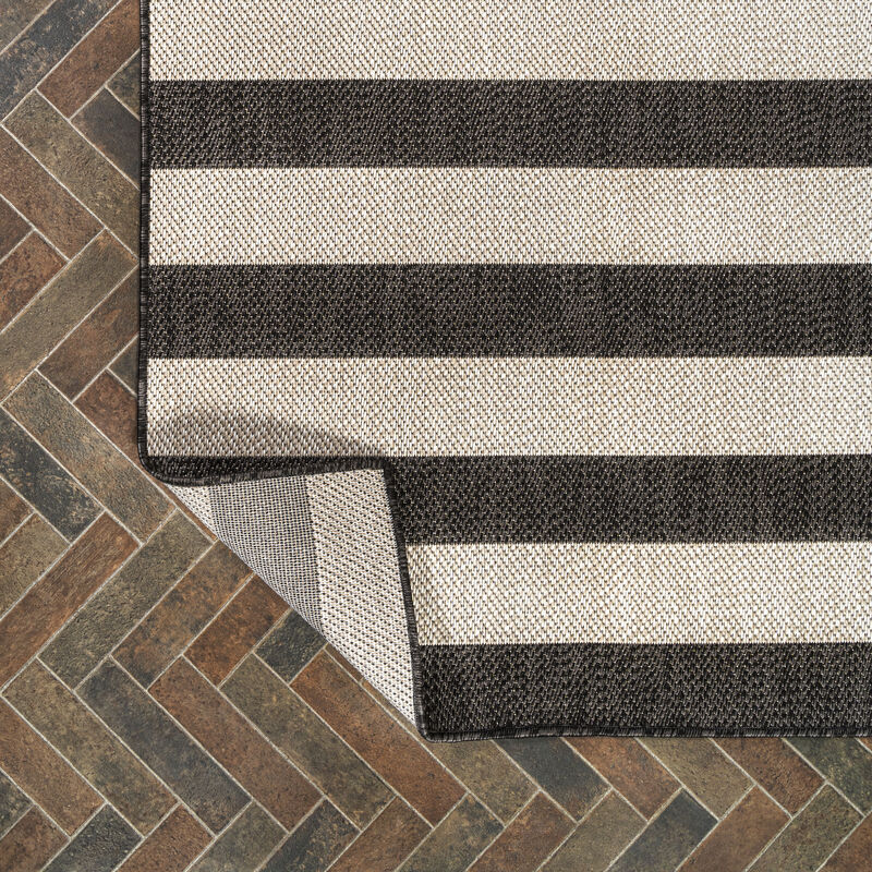 Negril Two Tone Wide Stripe Indoor/Outdoor Area Rug
