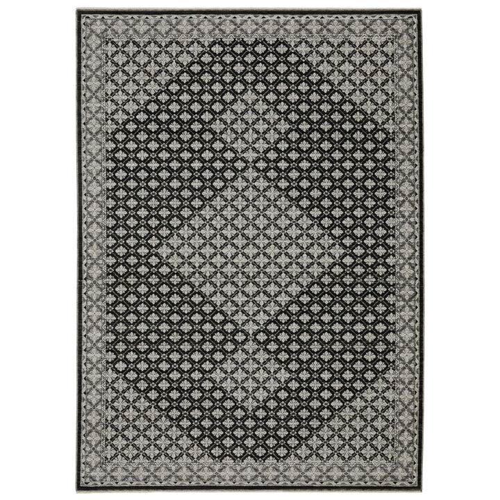 HomeRoots Diamond Area Rug With Fringe