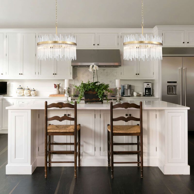 Elisa 5-light Shiny Bronze Chandelier with Clear Glass Bars image number 6