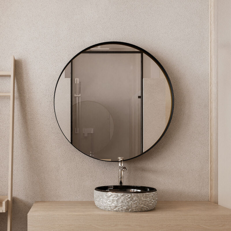 ELEMENT ACE Modern Round Metal Medicine Cabinet with Adjustable Shelves - Elegant Bathroom Storage Solution image number 9