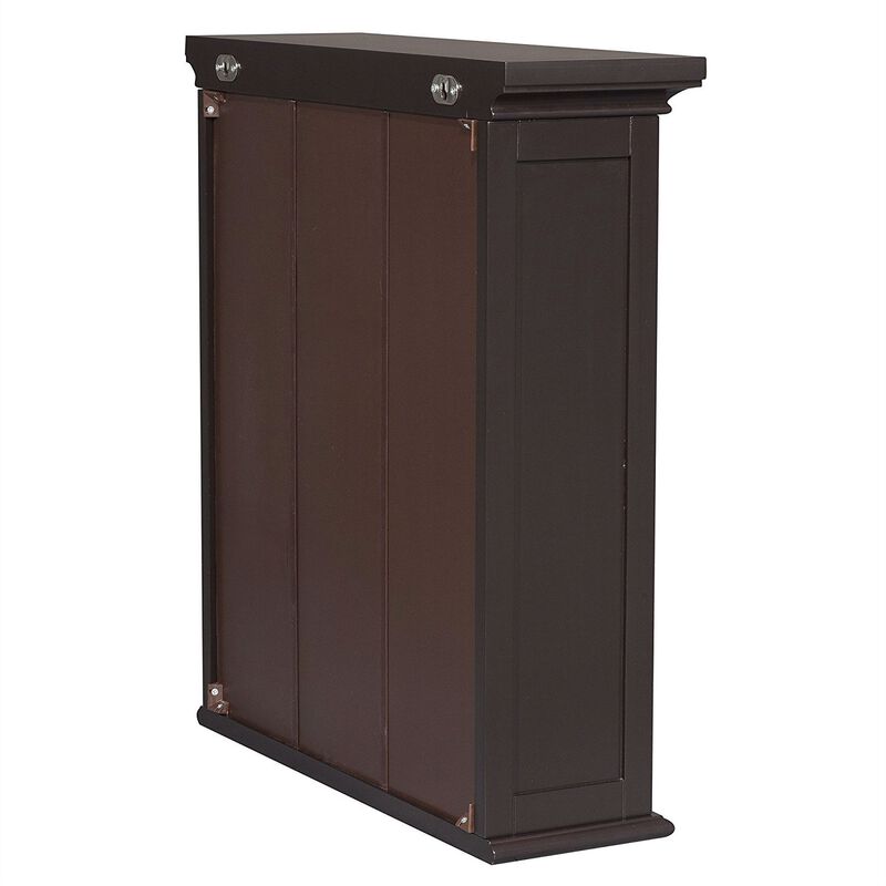 Hivvago Dark Espresso 2-Door Bathroom Wall Cabinet with Open Shelf