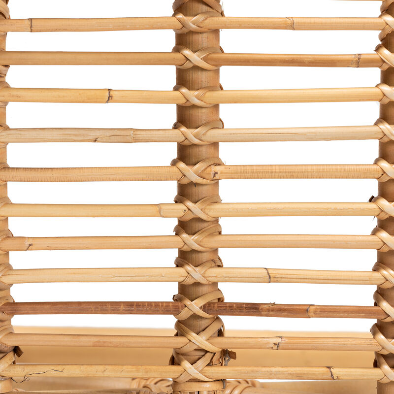 Baxton Studio Elgon Modern Bohemian Natural Brown Rattan Counter Stool