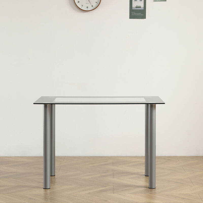 Contemporary Tempered Glass Dining Table, Perfect for Modern Dining Rooms